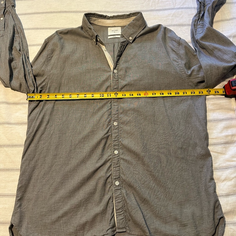 Billy Reid button down shirt XL Gray/Cream